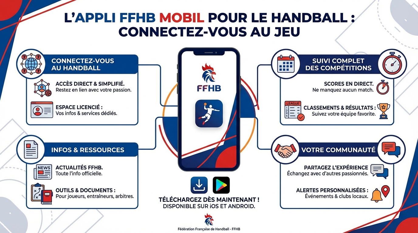 Fonctionnalités clés de l'appli FFHB mobil