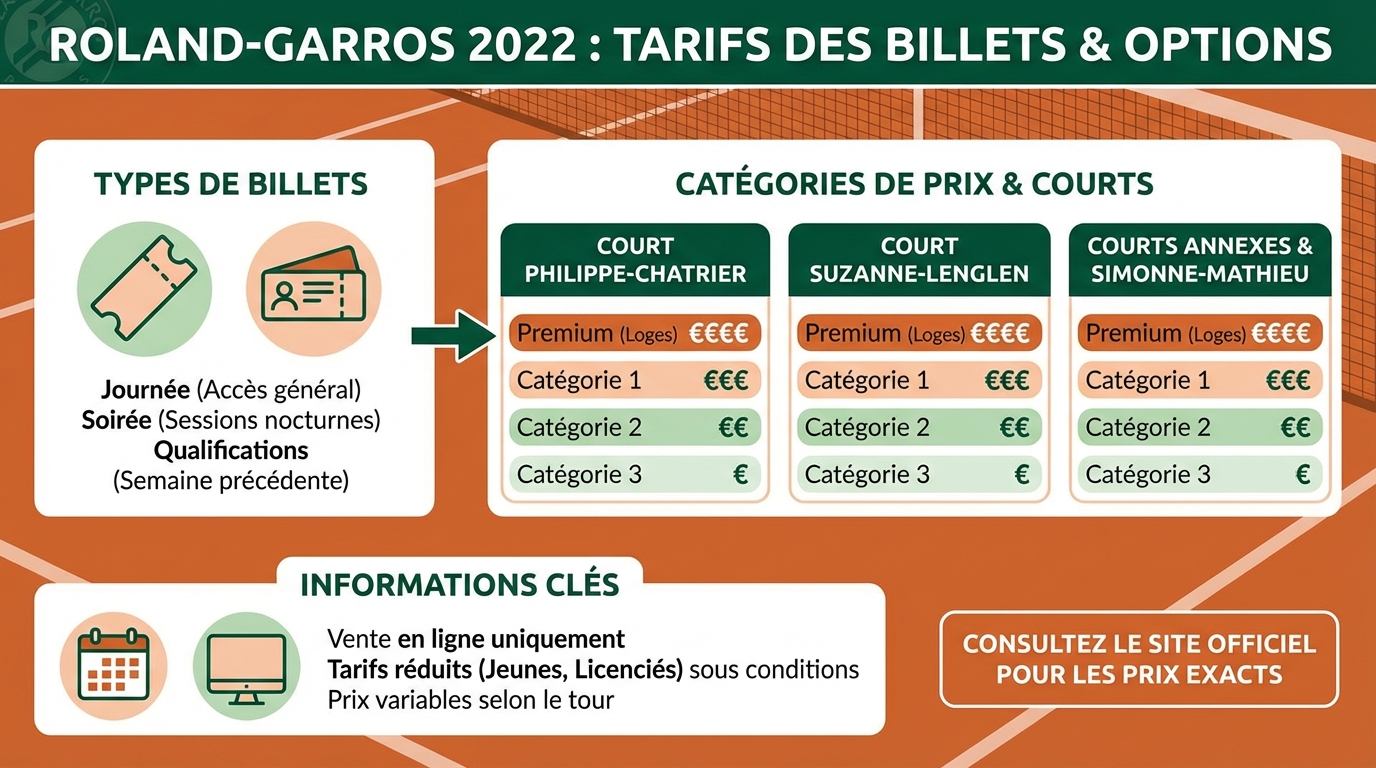 Découvrez les tarifs des billets pour roland-garros 2022 1 Tarifs des billets pour Roland-Garros 2022