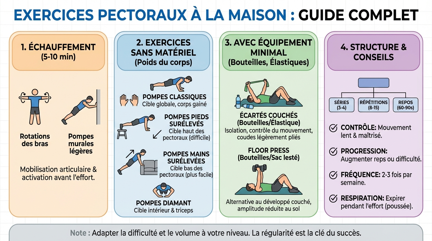 Les meilleurs exercices pectoraux à la maison