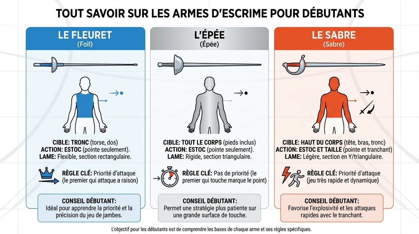 Tout savoir sur les armes d'escrime pour débutants 1 Comment choisir son arme