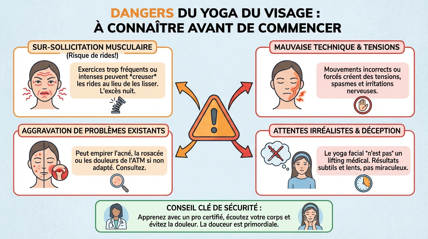 Yoga du visage : dangers à connaître avant de commencer 1 Précautions essentielles à prendre